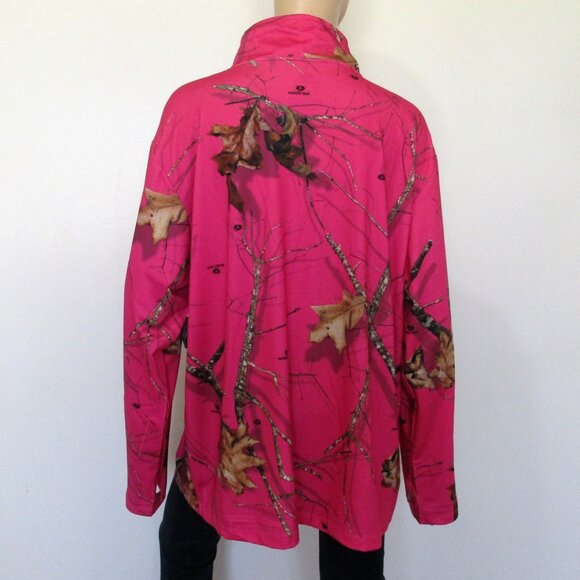 New MOSSY OAK Top Size 2XL Pink Camo Pullover 1/4 Zip - Picture 4 of 8